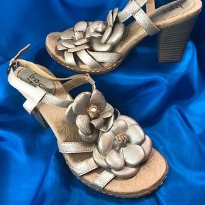 Born Metallic Gold Sandal with Flowers